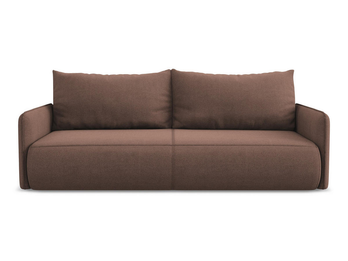 3-SITZER SOFA mit Schlaffunktion Strukturstoff Stoff Pink - Pink/Hellrosa, Kunststoff/Textil (216/86/105cm) - Makamii