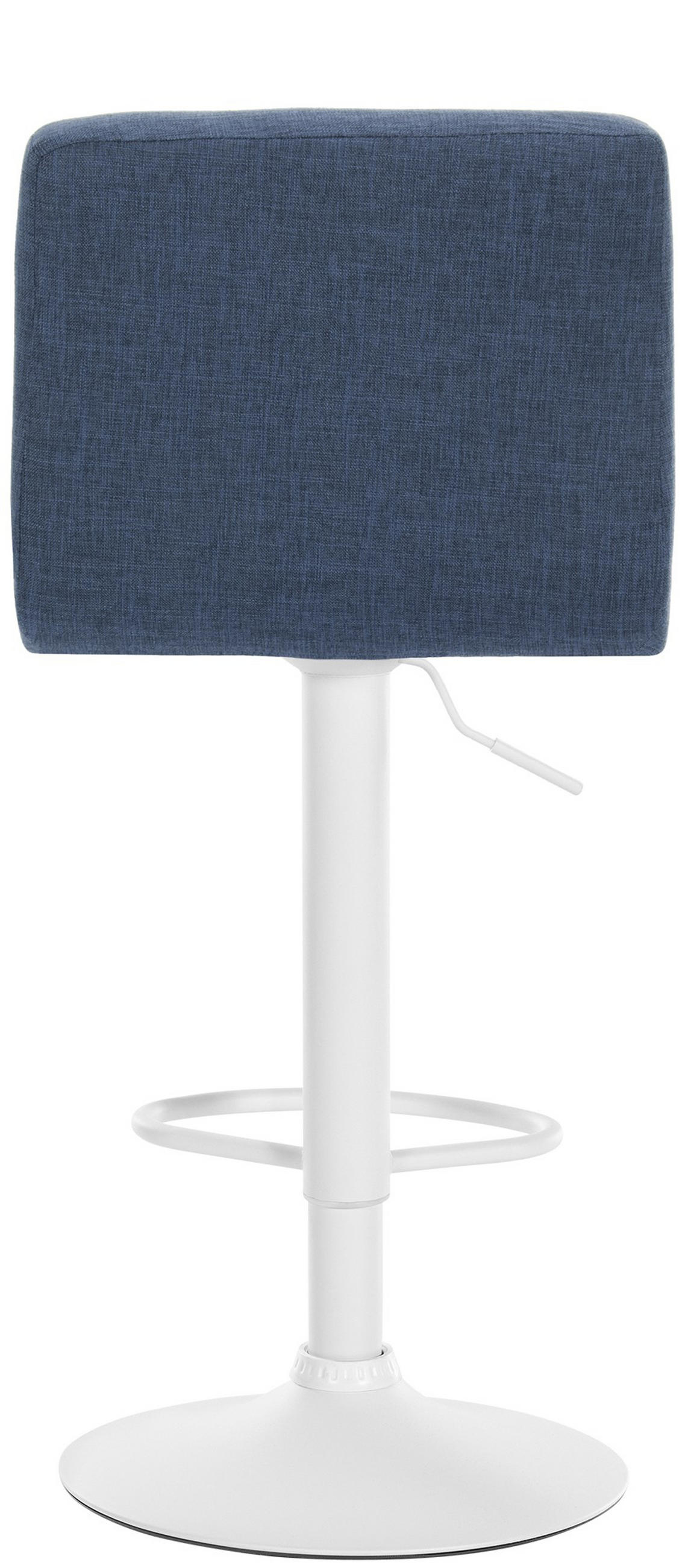 BARHOCKER Cala Stoff weiß blau - Blau/Weiß, Textil/Metall (46/114/47cm) - TPFLiving