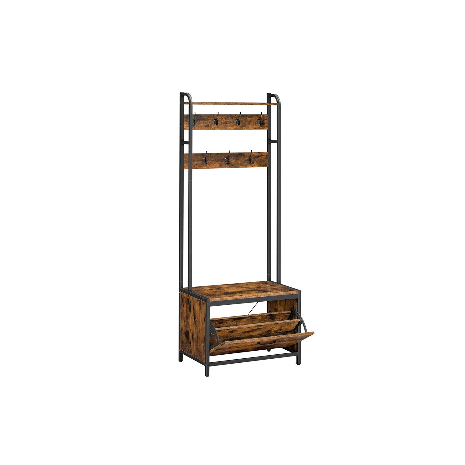 GARDEROBENSTÄNDER LISBON - Braun, Holzwerkstoff (65/170/40cm) - Hansiro