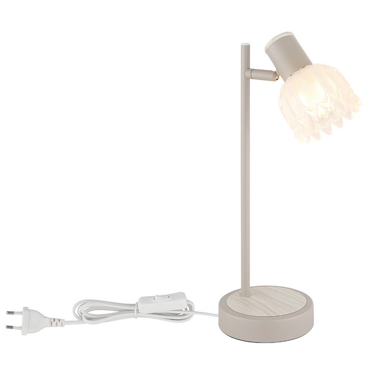 LED TISCHLEUCHTE Metall, Glas, sandfarben, beweglicher Spot - Orange, Glas (17/12/35cm) - Globo Lighting