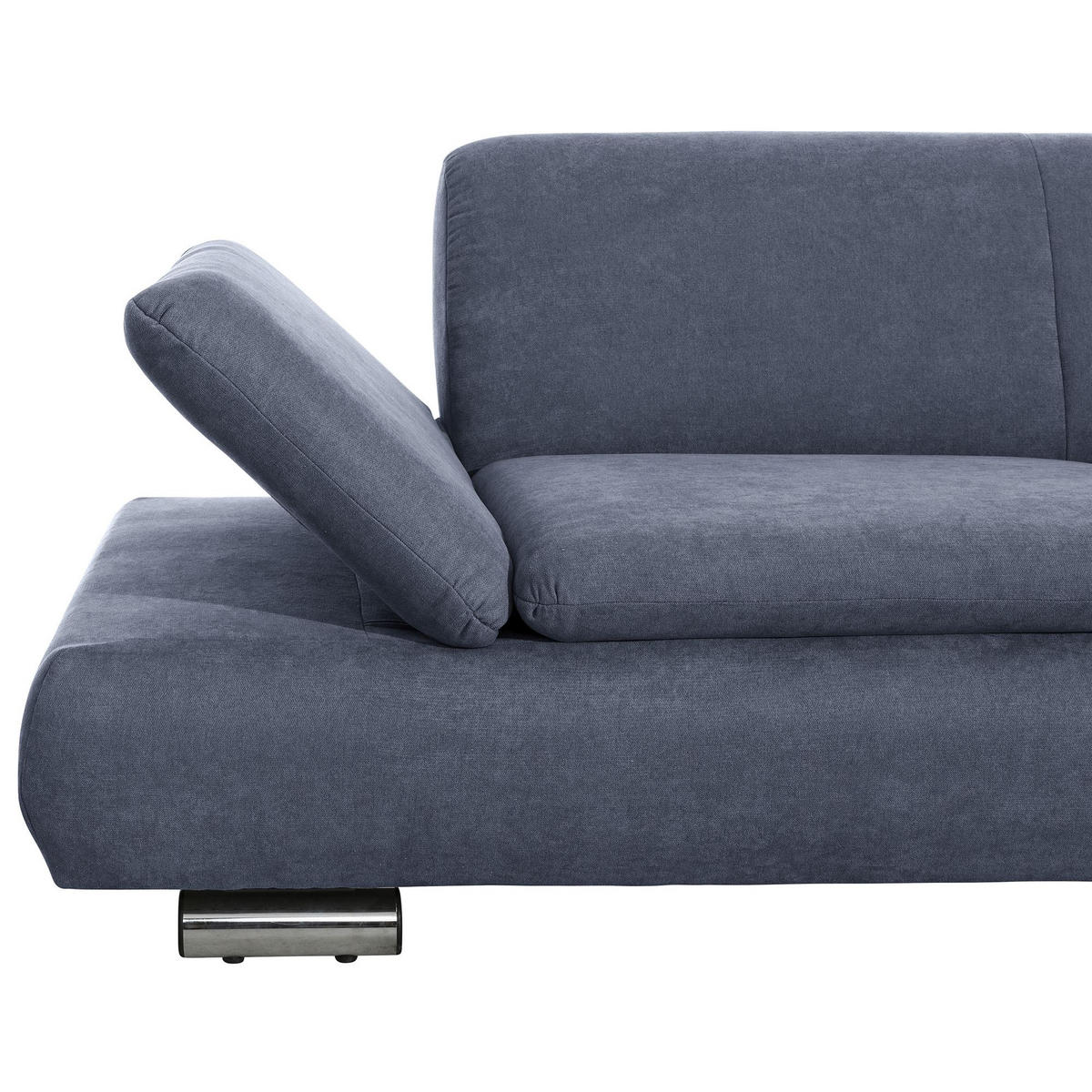 ECKSOFA mit Ottomane rechts Kaye Flachgewebe blau - Blau, Kunststoff (190/270cm) - 58aufmkessel