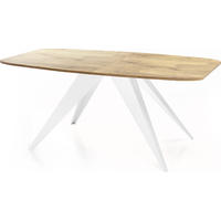 ESSTISCH Fatina rechteckig ausziehbar, Lancelot Eiche 180-218/90/76 cm - Eichefarben/Weiß, Holzwerkstoff/Metall (180/90/76cm) - WFL GROUP