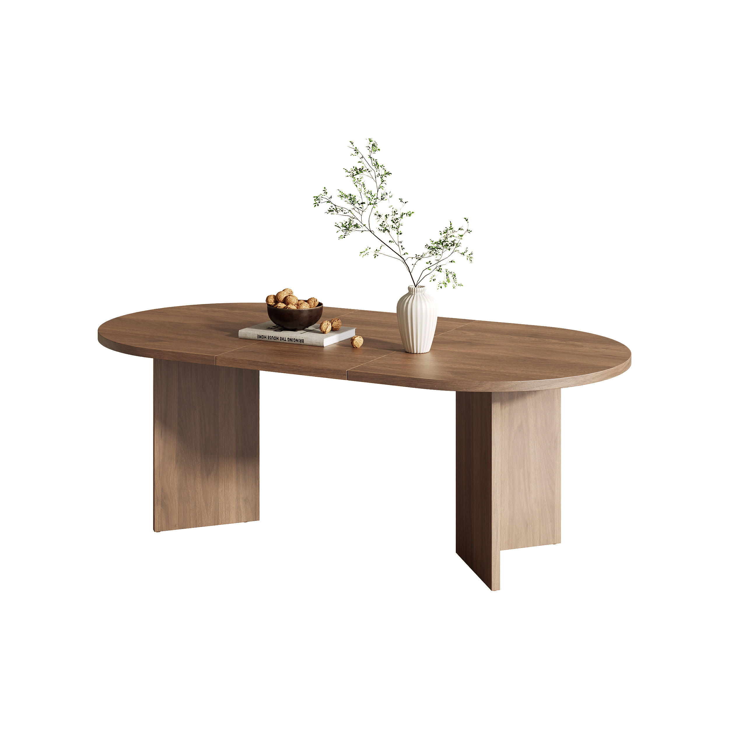 ESSTISCH 200x90cm Nussbaum Abgerundete Ecken Dicke Platte - Walnussfarben, Holzwerkstoff (90/200/75cm) - FLIEKS