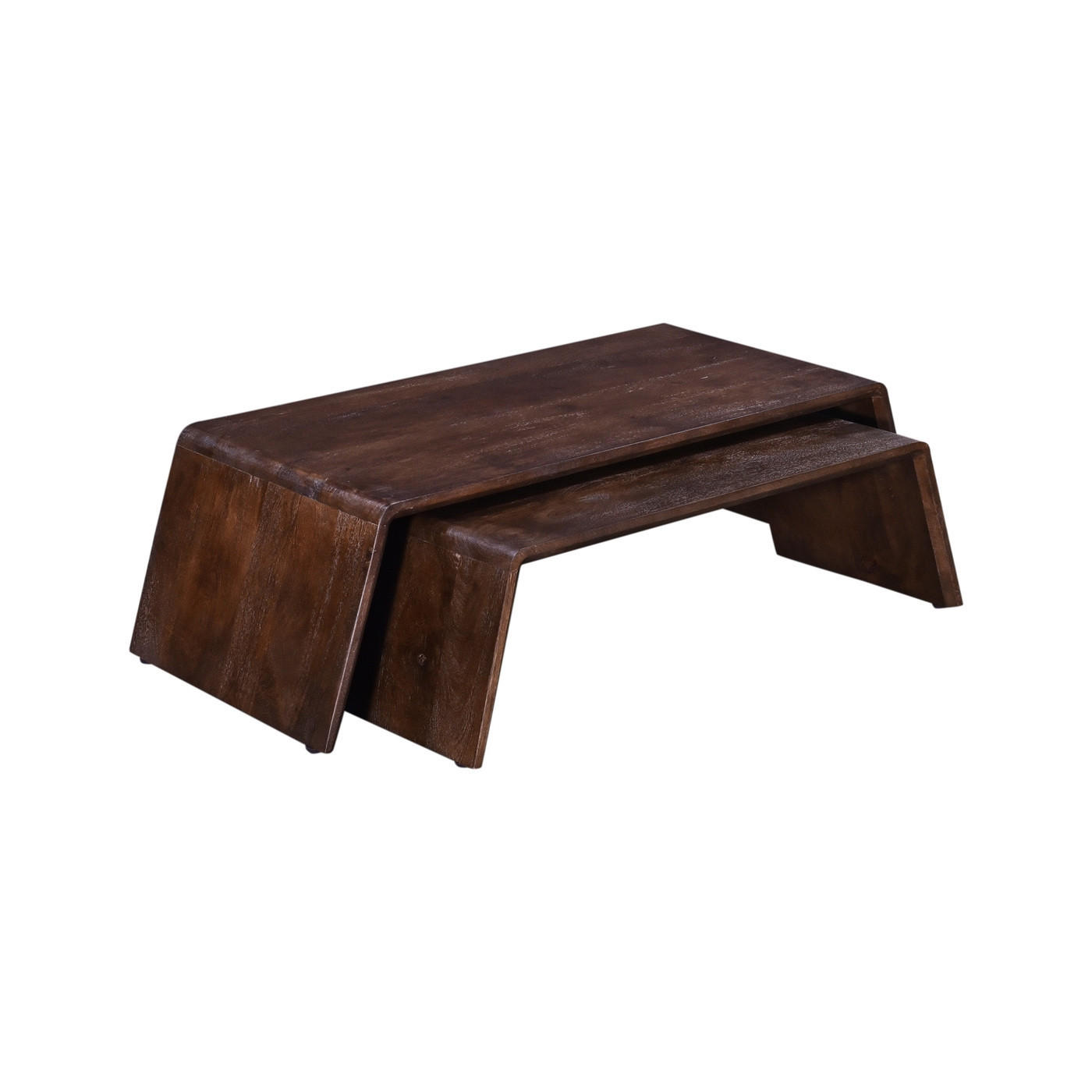 COUCHTISCH aus Mangoholz 2er-Set, dunkelbraun - Dunkelbraun, Holz (115/50/34cm) - Giga Meubel