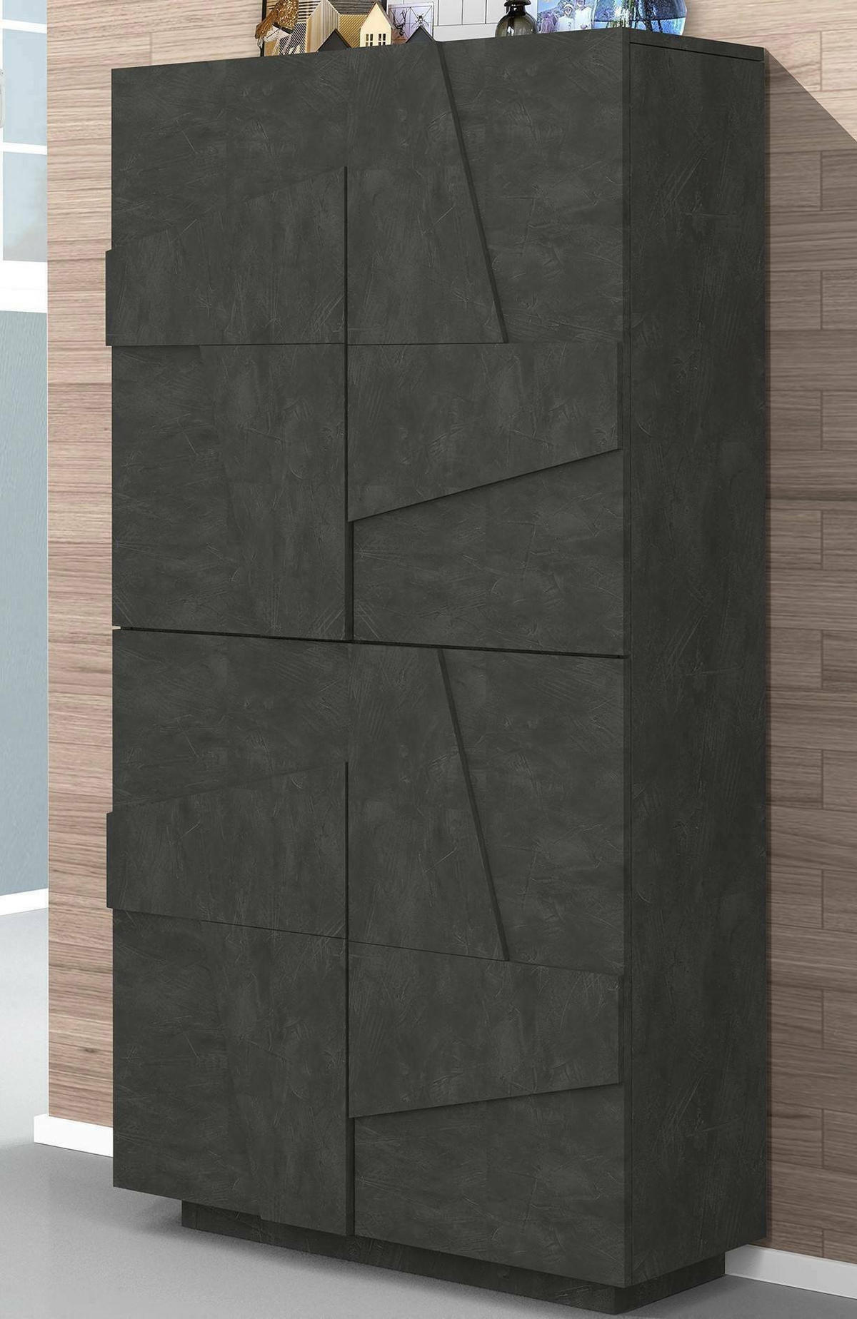 SCHUHSCHRANK Schiefer 38/81/167 cm - Grau, Holzwerkstoff (81/167/38cm) - DMORA