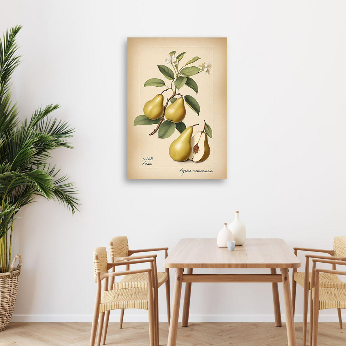 WANDBILD früchte vintage birne - Beige, Textil (40/60cm) - Feeby