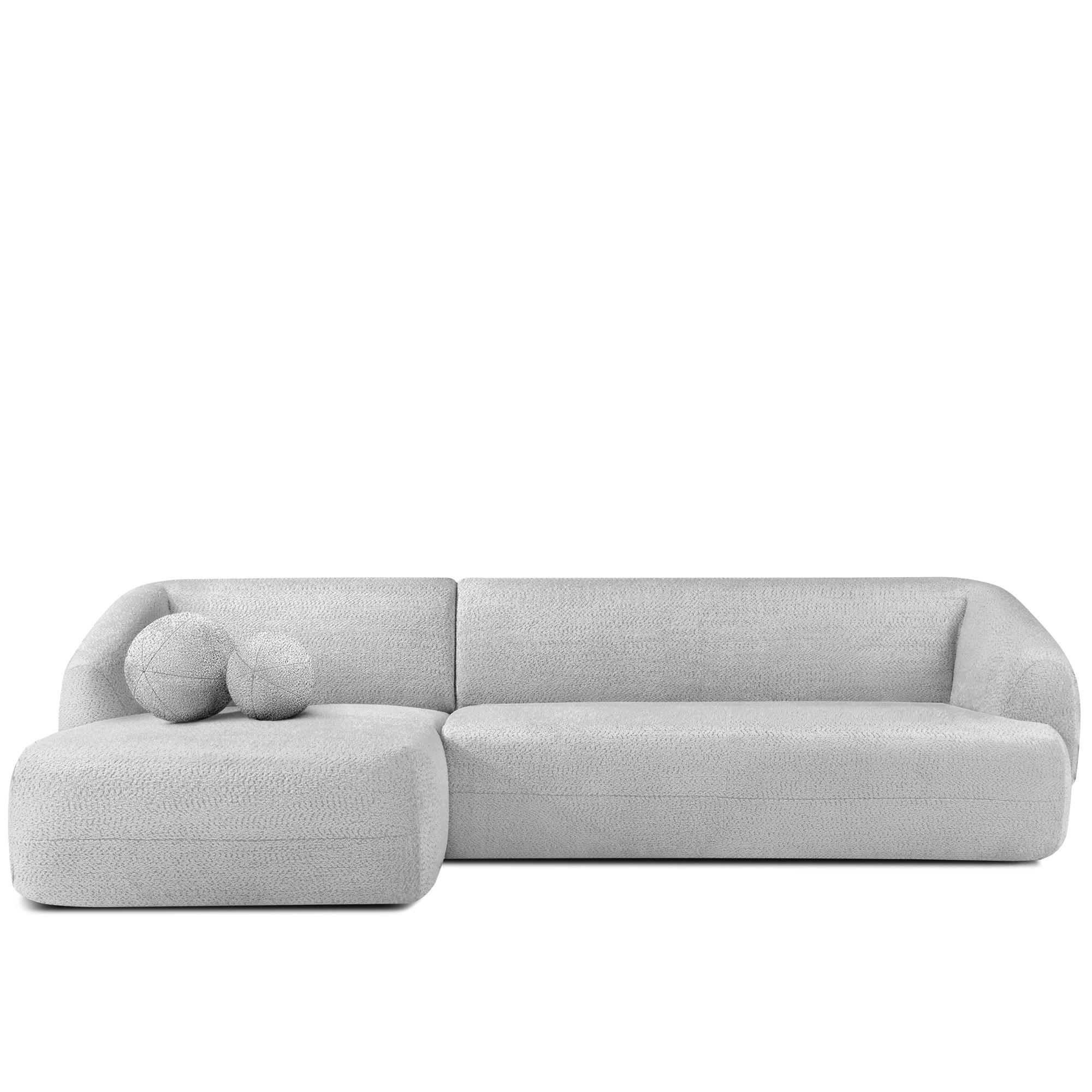 ECKSOFA LINKS VIRA, Grau, Chenille - Schwarz/Grau, Holz/Holzwerkstoff (300/160cm) - KONSIMO®