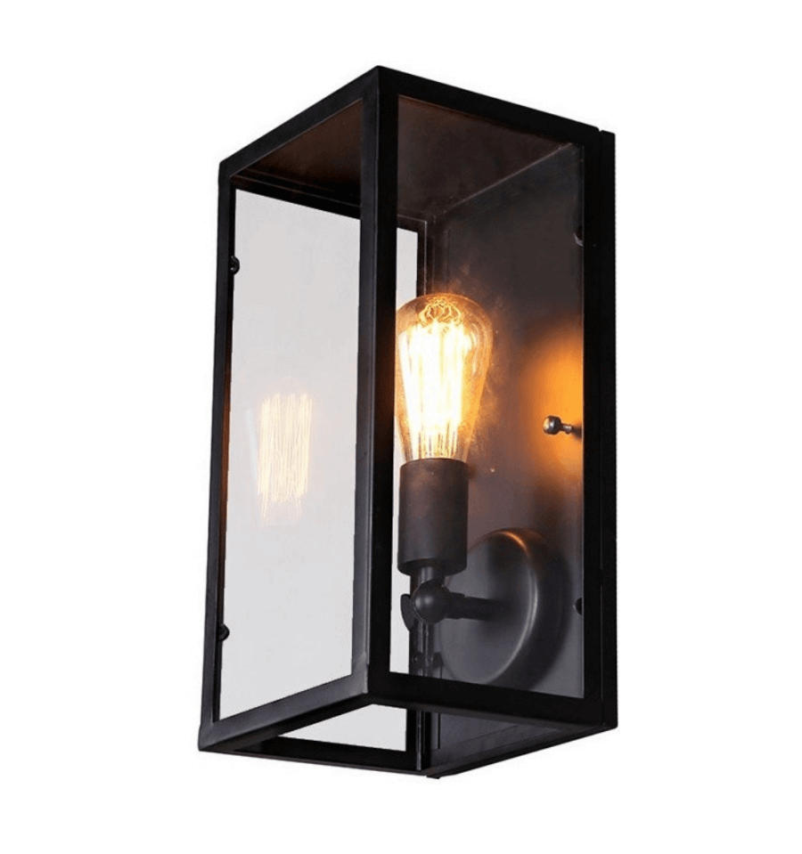 WANDLEUCHTE Trafalgar, Schwarz, 36.5cm - Schwarz, Glas (16/36.5/18cm) - KOSILUM