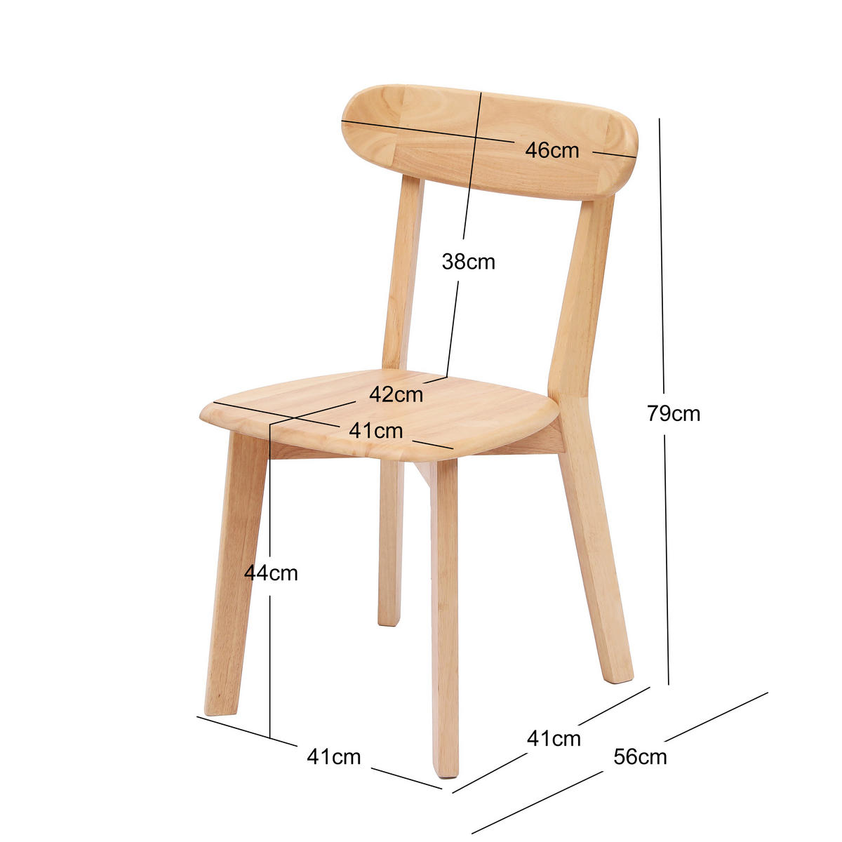 STUHL 2er-Set Holz Braun - Braun, Holz (41/79/56cm) - Nordlys