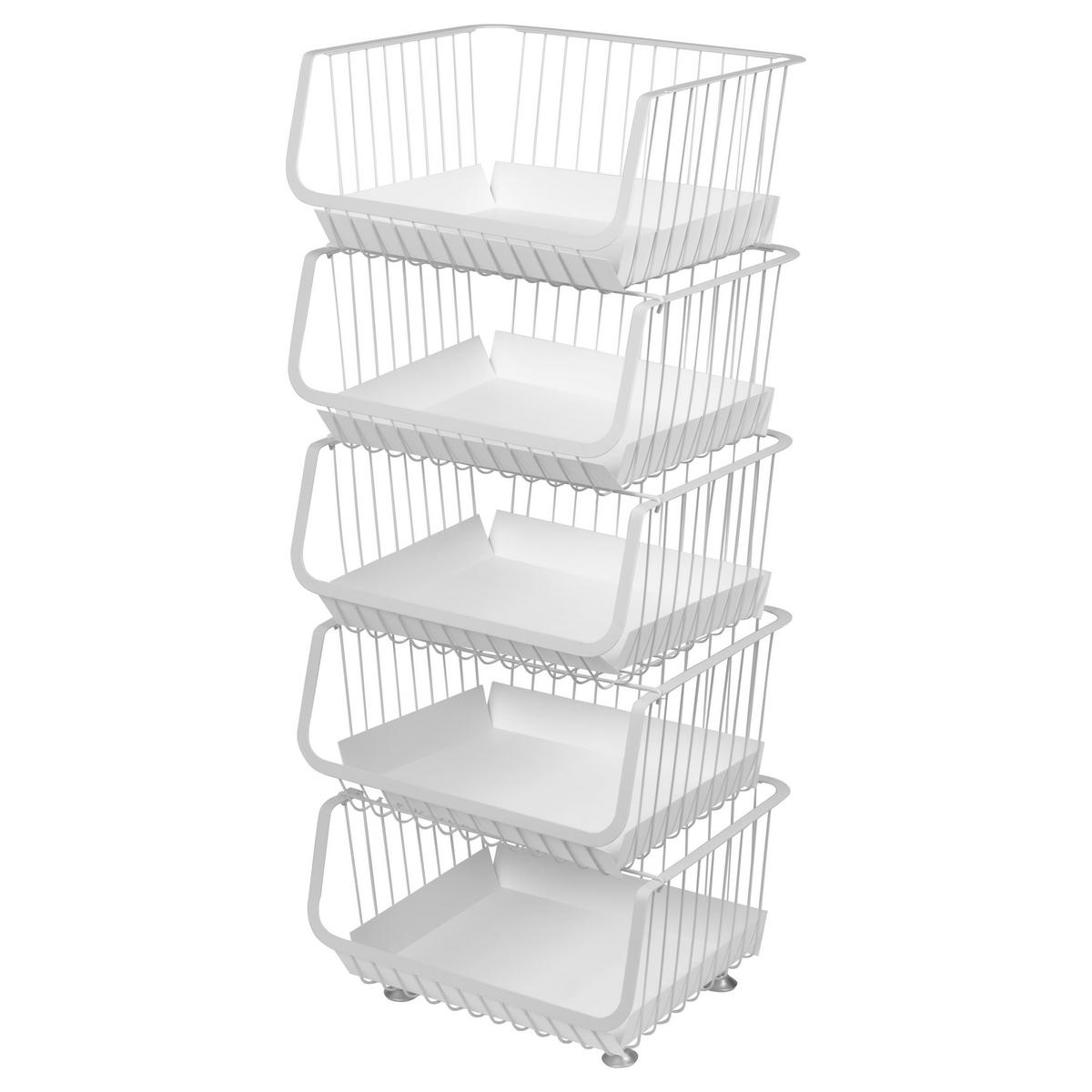 AUFBEWAHRUNGSKÖRBE, weiß, Metall, Kunststoff - Weiß, Metall (42/105/36cm) - bremermann