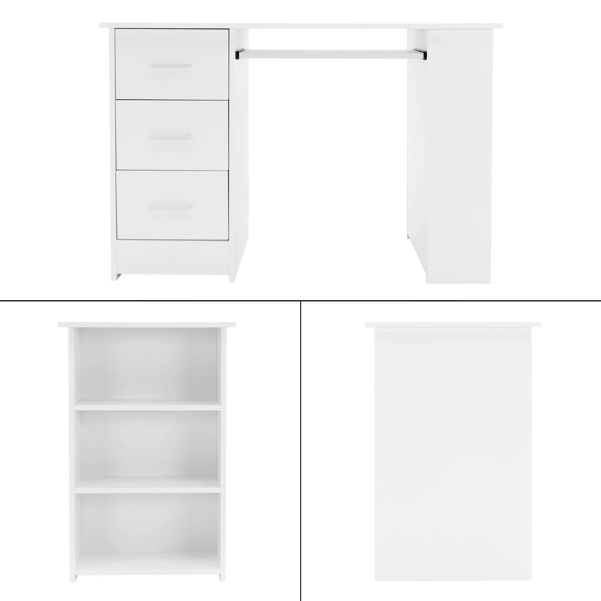 SCHREIBTISCH - Weiß, Holzwerkstoff (110/49/75cm) - ML-DESIGN