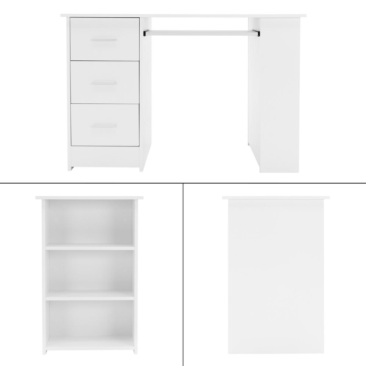 SCHREIBTISCH - Weiß, Holzwerkstoff (110/49/75cm) - ML-DESIGN