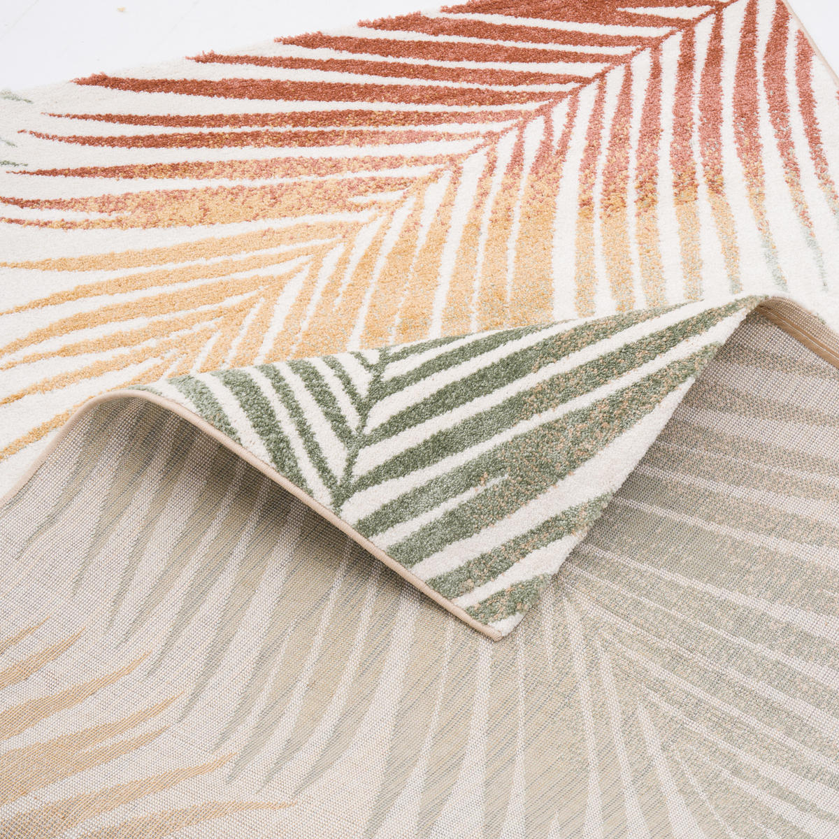 DESIGNER TEPPICH FARO TROPICAL BLÄTTER - Naturfarben, Textil (80/150cm) - Pergamon