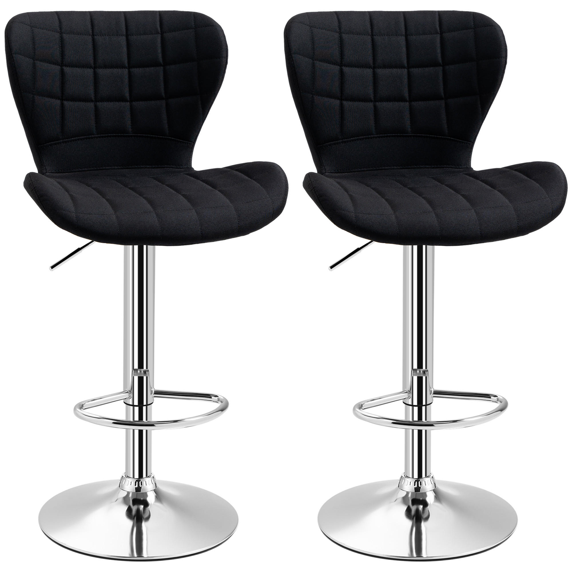 BARHOCKER 2er-Set DE-14689 höhenverstellbar & 360° schwenkbar Schwarz - Schwarz, Metall (51.5/111.5/47cm) - ComfortXL