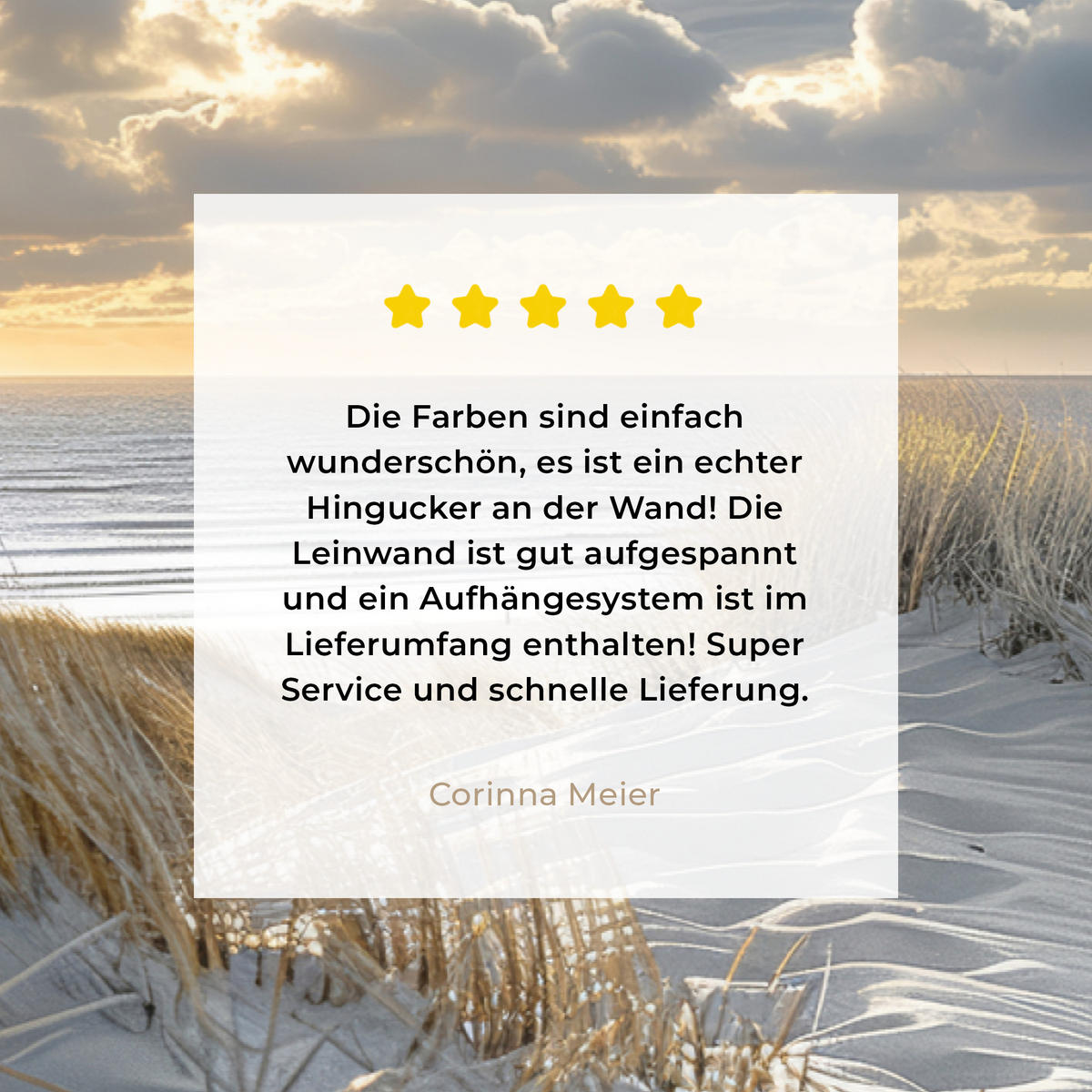 LEINWANDBILD Ausblick - Strand - Dünen - Meer - Natur Groß 140x90 cm - Sandfarben, Textil (140/90cm) - MuchoWow