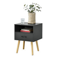 BEISTELLTISCH Gävle - Dunkelgrau/Naturfarben, Holz/Holzwerkstoff (40/42/57cm) - [en.casa]