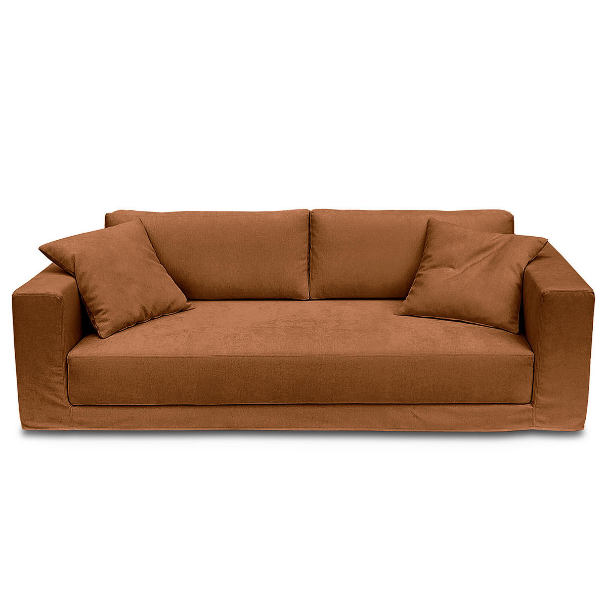 3-SITZER SOFA mit Wechselbezug - Webstoff - Kupferfarben, Textil (245/63/122cm) - home24