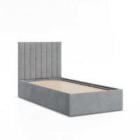 POLSTERBETT MIT KOPFTEIL 90x200 mit Bettkasten POLLA, Grau - Grau, Textil (90/200cm) - Mebligo