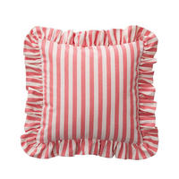 KISSENHÜLLE Charlotte 45x45 cm mit Rüsche - Rot, Textil (45/1cm) - Dekoria