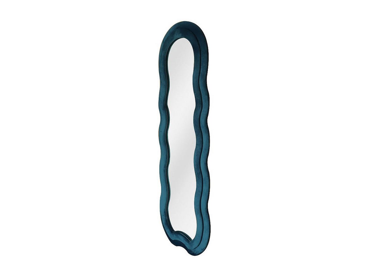 WANDSPIEGEL - 60 cm x 3 cm - samt - blau Linoa - Blau, Textil (60/160/3cm) - Vente-Unique