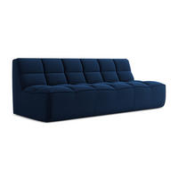 3-SITZER SOFA Samt Stoff Blau - Blau/Schwarz, Kunststoff/Textil (210/75/93cm) - Makamii