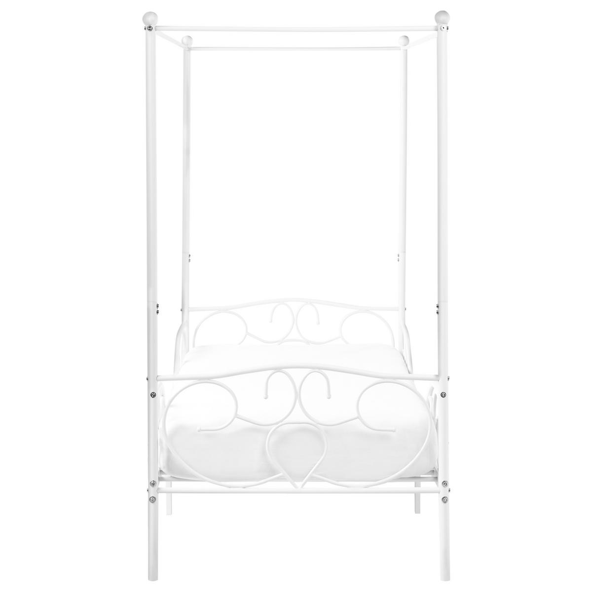 HIMMELBETT 90x200 cm Weiß Sormery - Weiß, Metall (90/200cm) - Beliani