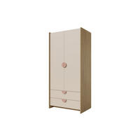 KINDERKLEIDERSCHRNAK LEXO 02 83/198/60 cm in Eiche Cremona/Macadamia/Puderrosa - Eichefarben/Beige, Holzwerkstoff (83/198/60cm) - Deine Möbel 24