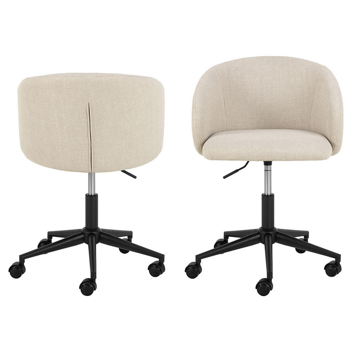 BÜROSTUHL, Eleanor, Beige, Stoff, 56 x 57 x 83 cm - Beige, Textil/Metall (56/83/57cm) - ebuy24