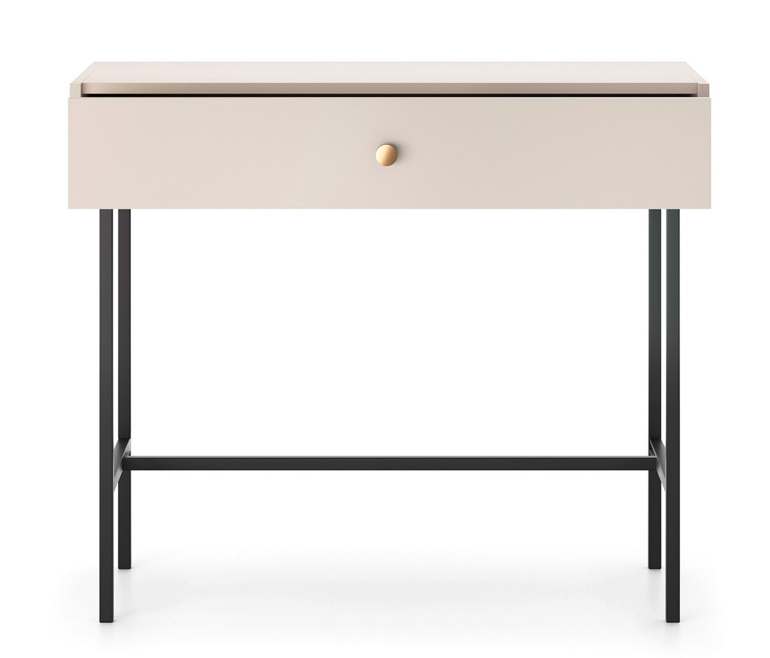 KONSOLENTISCH Dinley 1S Beige 93,2/79/39 cm – mit schwarzen Beinen im minimalistischen Design - Beige/Schwarz, Holzwerkstoff/Metall (39/93.2/79cm) - AX Living