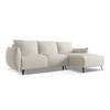 ECKSOFA mit Schlaffunktion Chenille Stoff Grau - Silberfarben/Schwarz, Textil/Metall (242/162cm) - Makamii