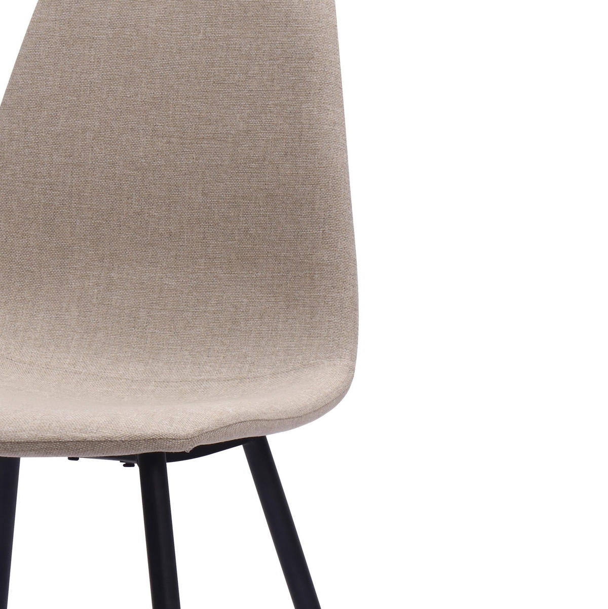 ESSZIMMERSTÜHLE 2er-Set Stoff Metall Beige Hellbeige - Weiß, Metall (52/84.5/43cm) - Meubliv