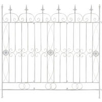 GARTENZAUN Metall Antik Weiß - Weiß/Grau, Metall (124/116cm) - CLP