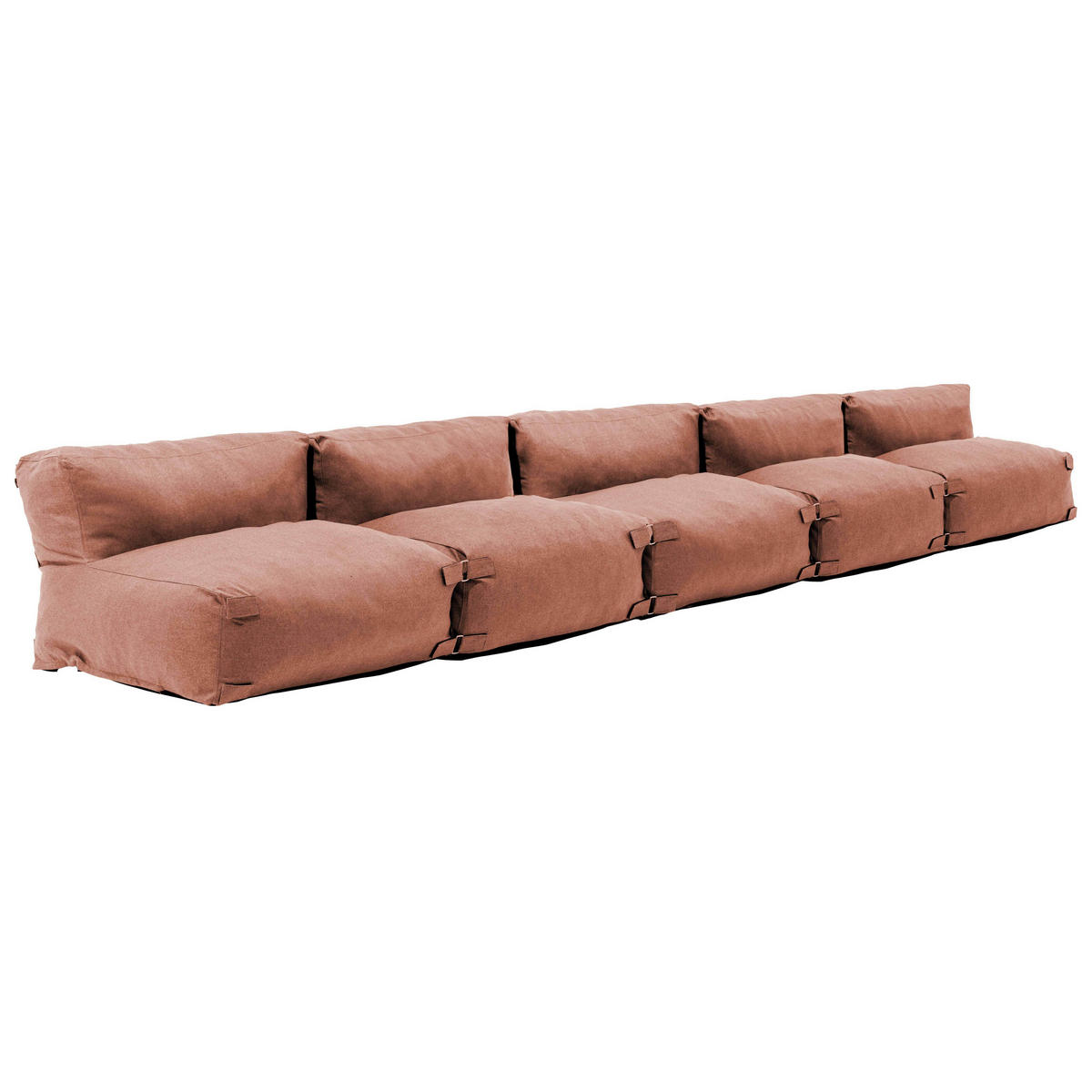GARTENSOFA mit 5 Sitzplätzen, Terrakotta - Pink, Textil - Oviala