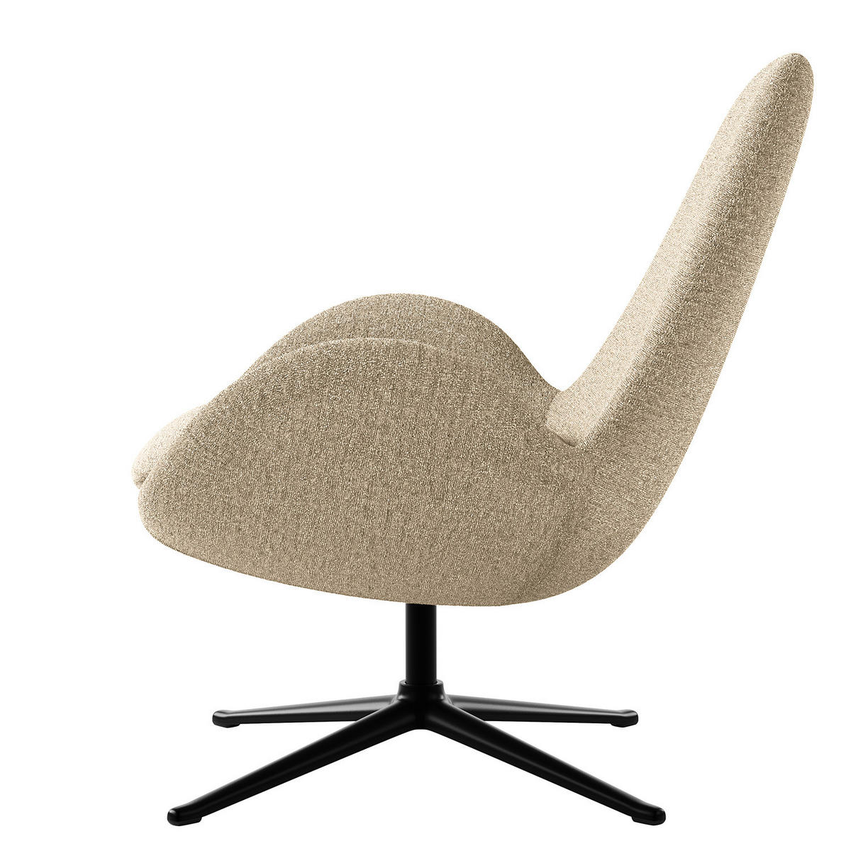 SESSEL - Taupe/Schwarz, Textil/Metall (87/90/82cm) - home24