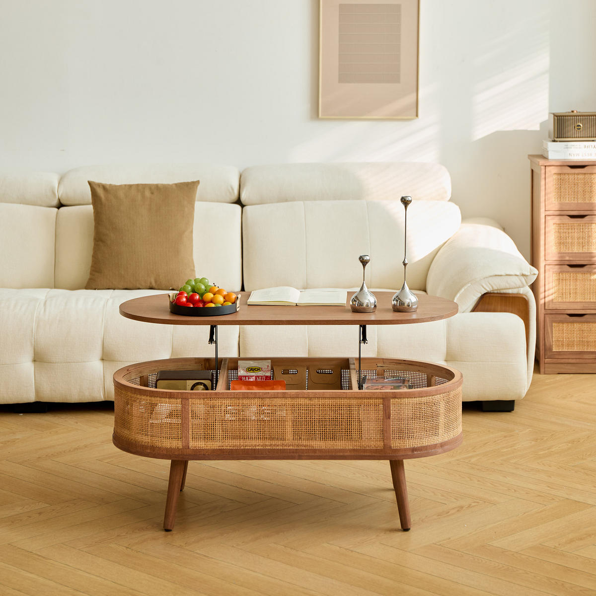 COUCHTISCH Rund Braun 100 x 48 x 41 cm - Braun, Holz (48/100/41cm) - Nordlys