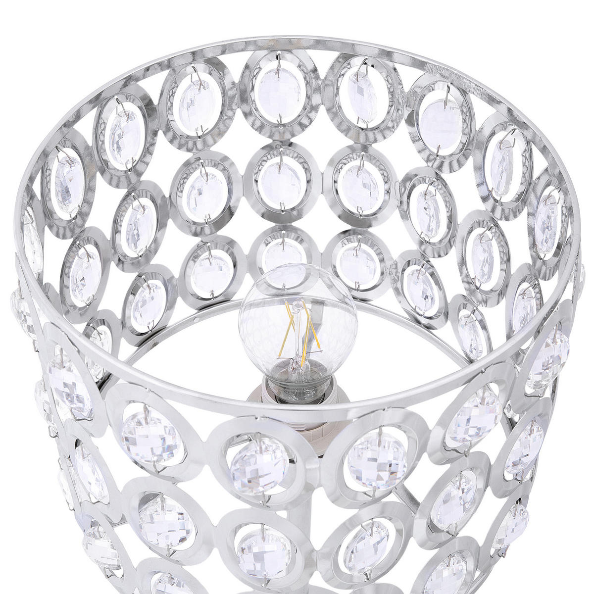 TISCHLAMPE Tenna 25/25/53 cm - Silberfarben, Metall (25/25/53cm) - Beliani