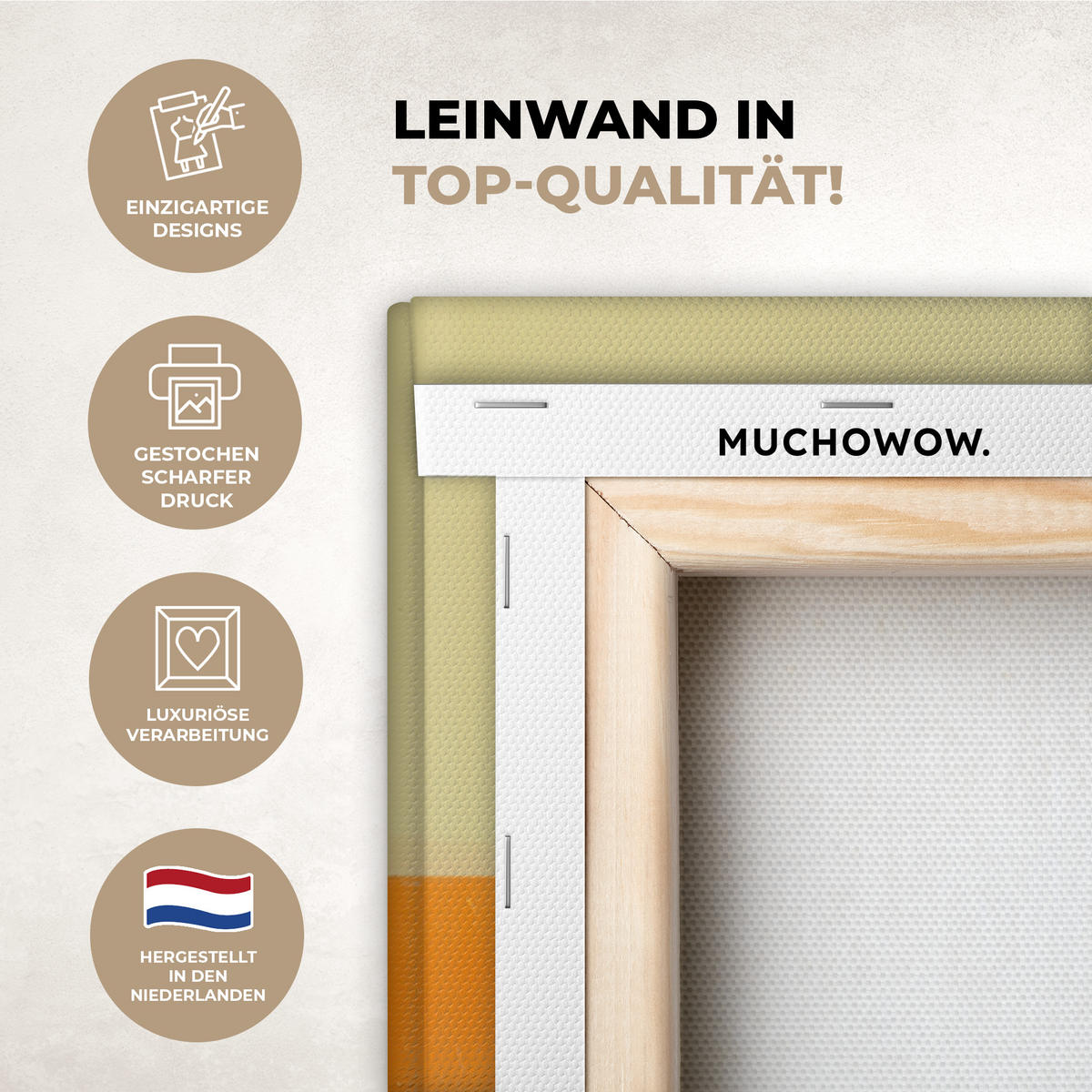 LEINWANDBILD Mädchen - Sonnenbrille - Katze - Retro Deko XXL 80x120 cm - Beige, Textil (80/120cm) - MuchoWow