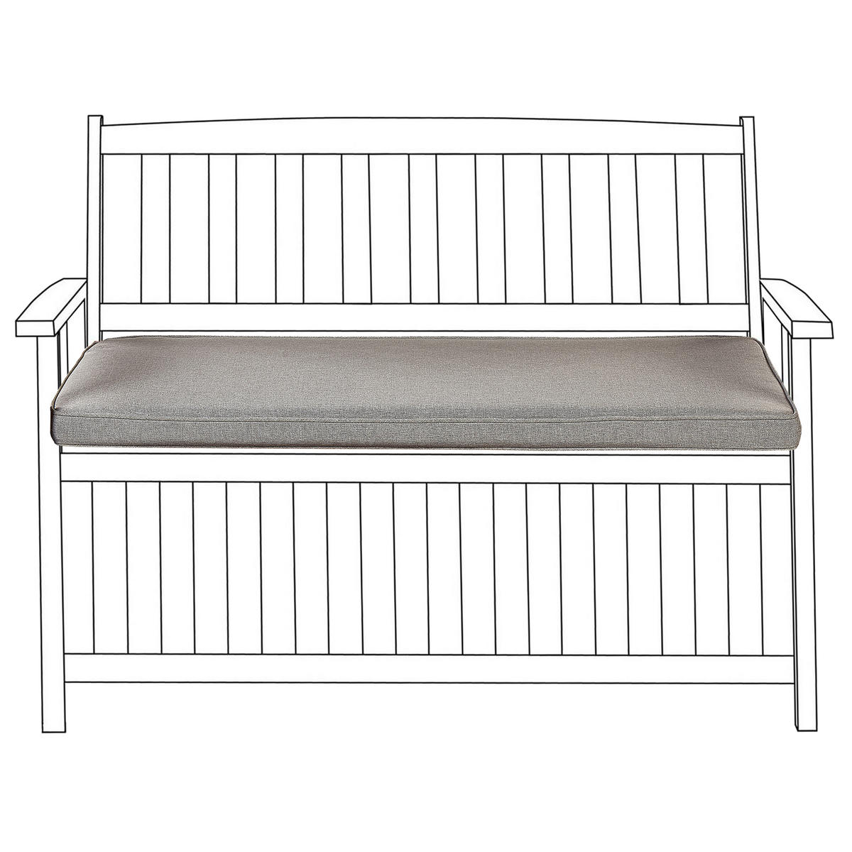 SITZBANKPOLSTER KISSEN Grau Sovana - Grau, Textil (108/5/45cm) - Beliani