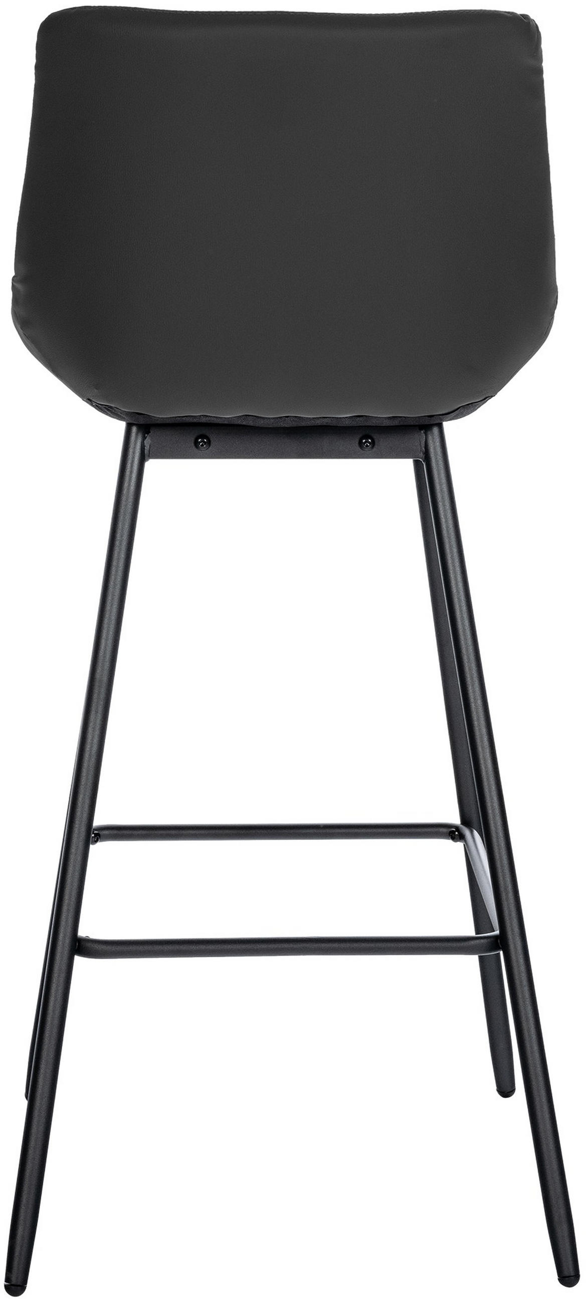 BARHOCKER Lederlook schwarz - Schwarz, Textil/Metall (49/104/56cm) - CLP