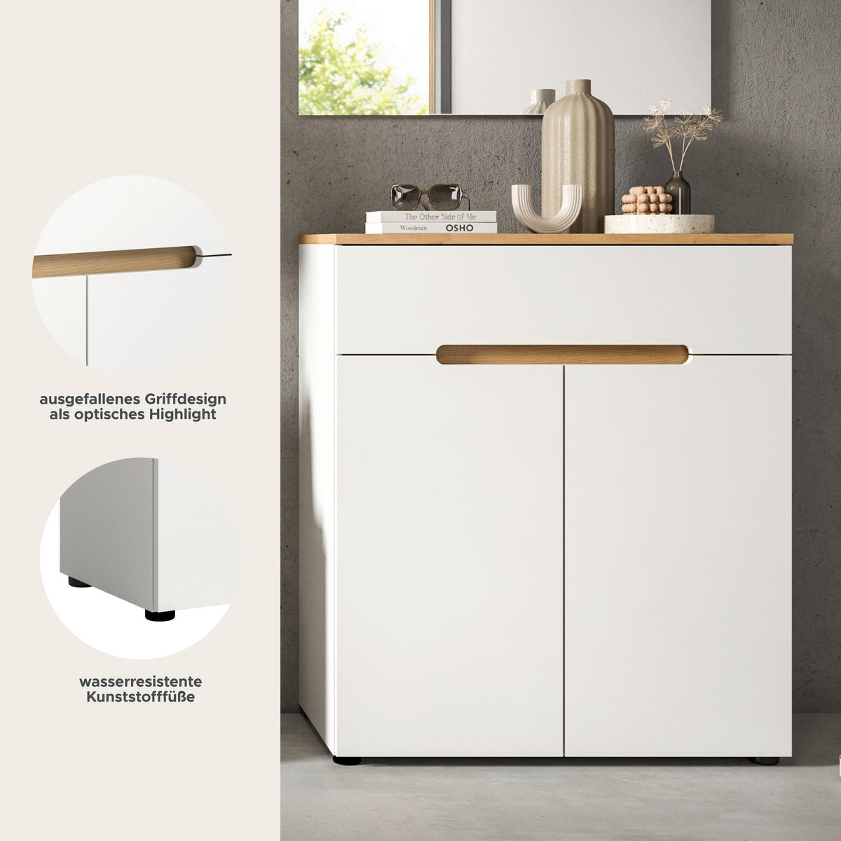 SCHUHKOMMODE Nova (B/H/T: 80x94x37 cm) in Weiß - Weiß, Holzwerkstoff (80/94/37cm) - Homes & Jones