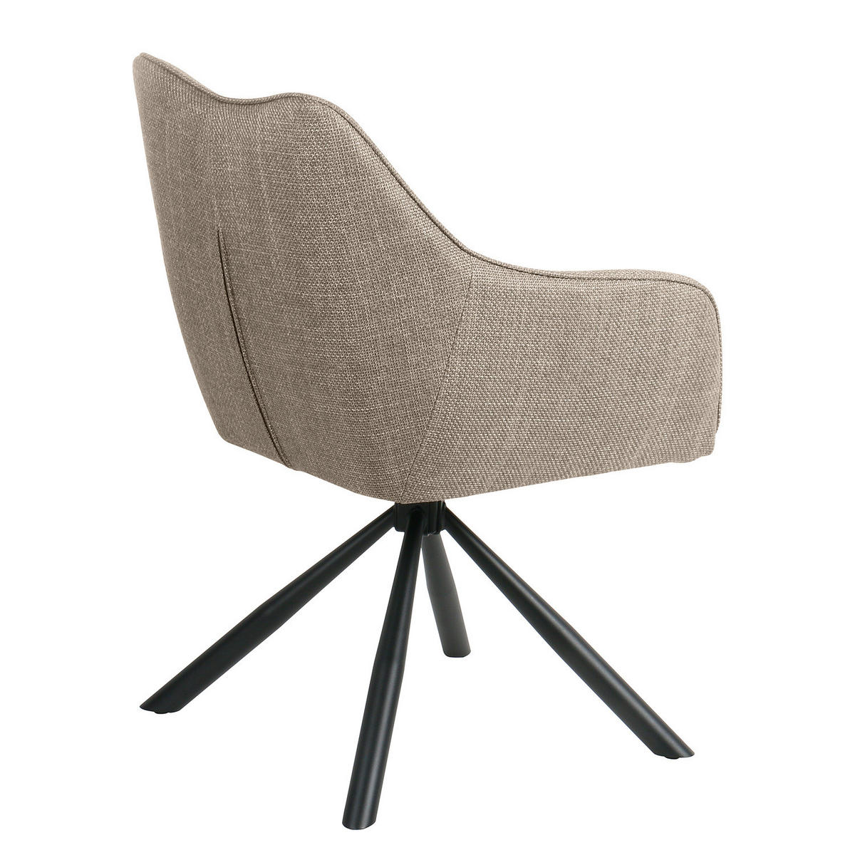 ARMLEHNENSTUHL - 2er-Set - Taupe/Schwarz, Textil/Metall (63/83/60cm) - home24