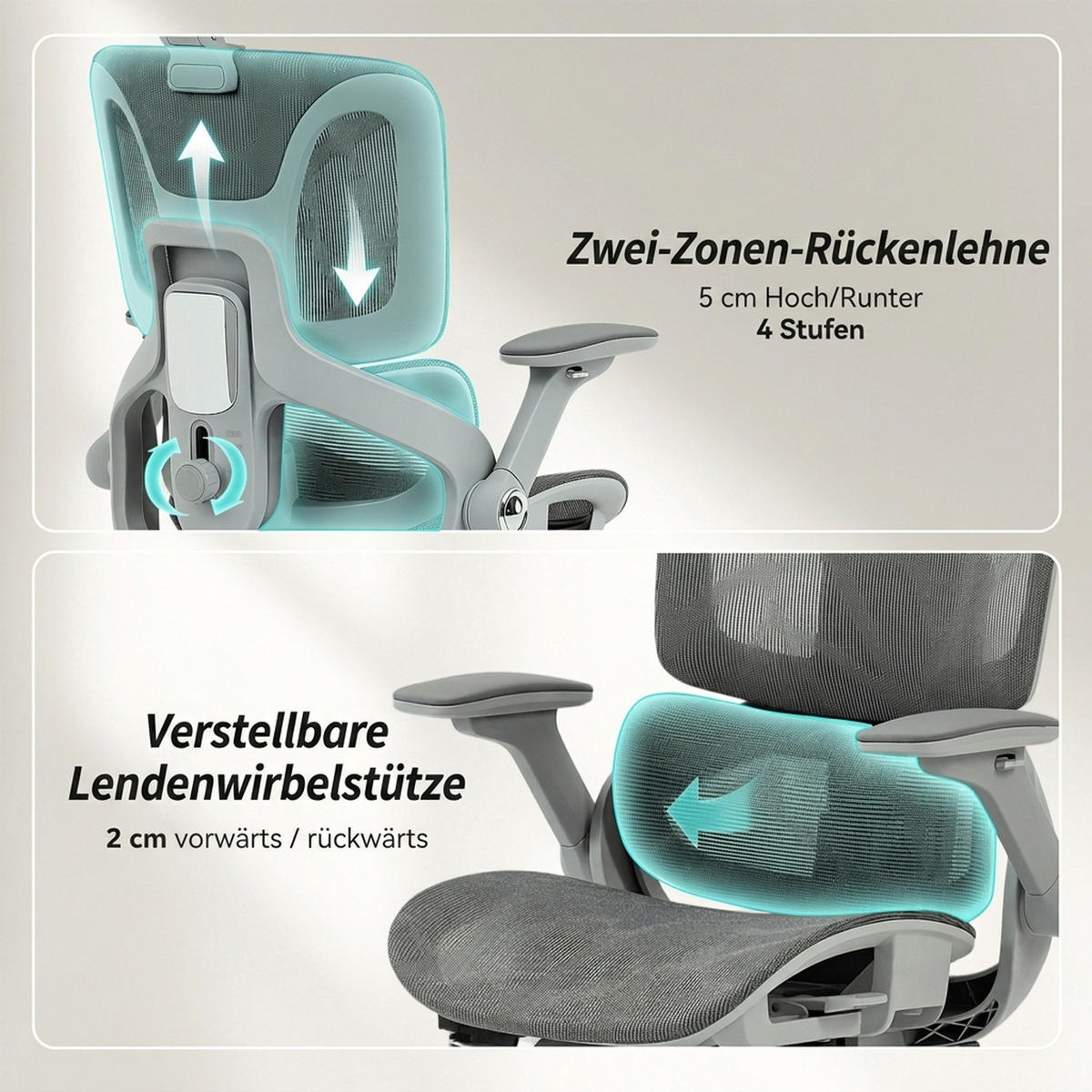 KONTORSSTOL Mesh 100 polyester grå - Silverfärgad/Grå, Textil/Plast (67/132/74cm) - HOMCOM