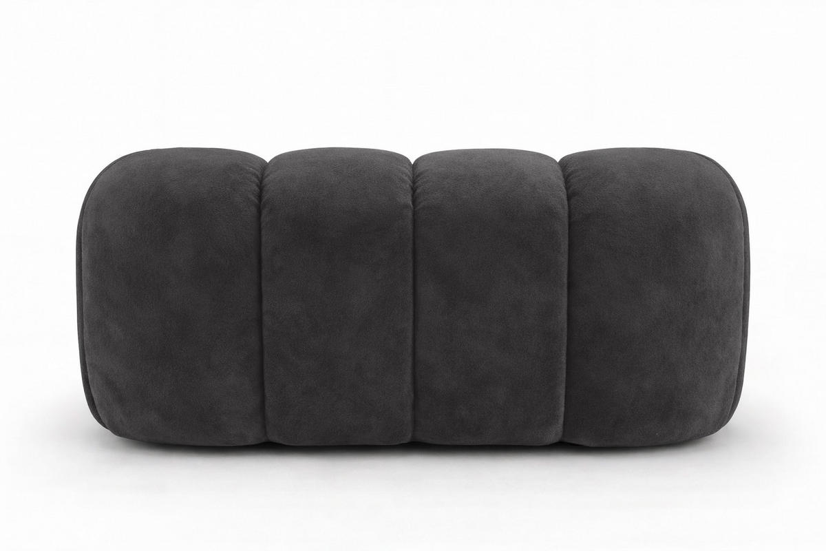 SESSEL modular, Veloursstoff Bluvel, Schwarz, CROISSANT - Schwarz, Holz (168/72/115cm) - Kaiser Möbel
