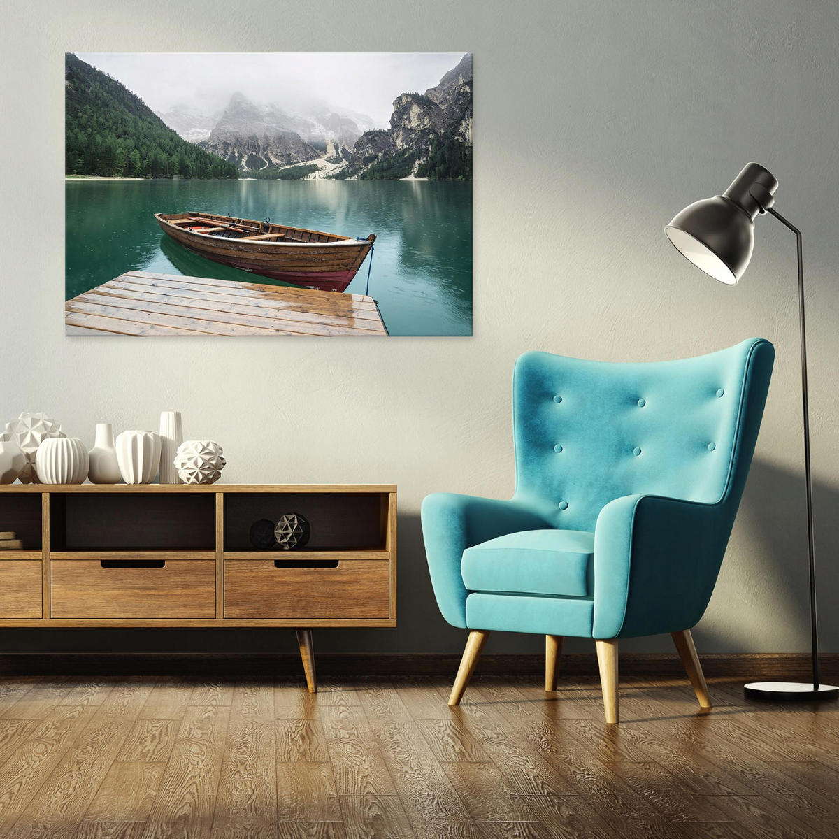WANDBILDER Landschaft Berge Natur 60x40 - Multicolor, Holzwerkstoff (60/40cm) - Wallarena