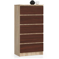 KOMMODE Eiche Sonoma, Dunkelbraun 121/60/40 - Dunkelbraun, Holzwerkstoff (60/121/40cm) - RAUMHIRSCH FURNITURE