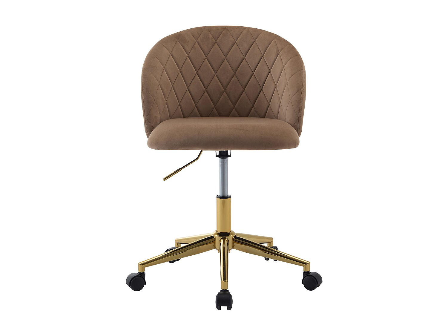 BÜROSTUHL ohne Armlehnen - 54 cm x 55.5 cm - samt - beige Poriani - Beige, Textil/Metall (54/84/55.5cm) - Vente-Unique