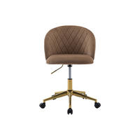 BÜROSTUHL ohne Armlehnen - 54 cm x 55.5 cm - samt - beige Poriani - Beige, Textil/Metall (54/84/55.5cm) - Vente-Unique
