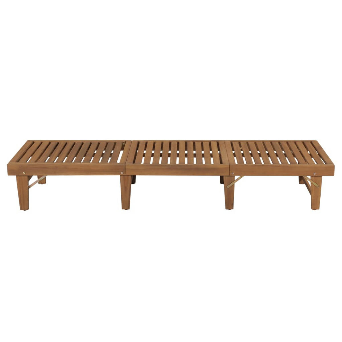 KLAPPBARE Sonnenliege mit Auflage Akazie Massivholz - Beige, Holz (61/86/200cm) - furnicato