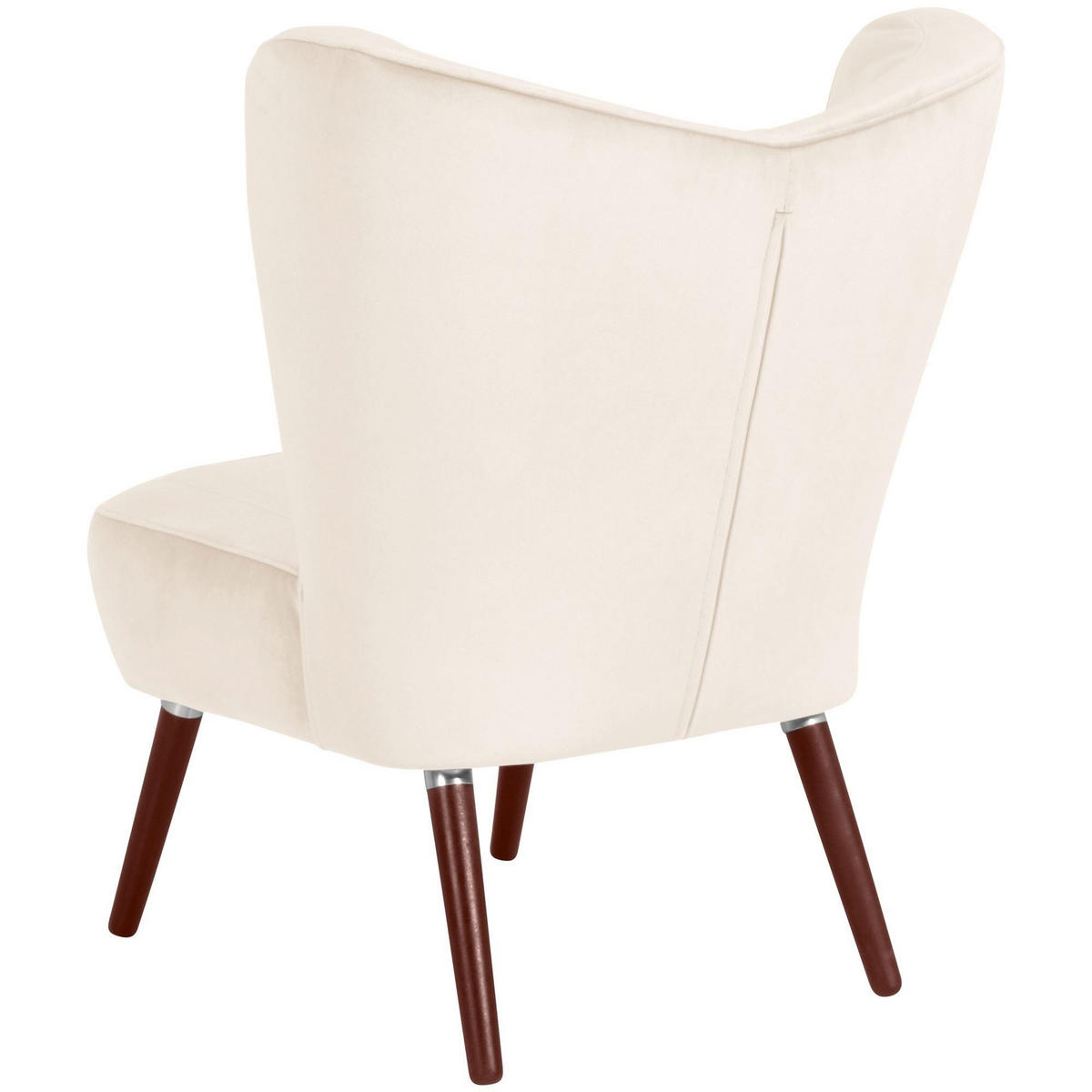 SESSEL Kathy Bezug Samtvelours Buche nussbaum dunkel / creme - Weiß, Kunststoff (70/86/69cm) - 58aufmkessel