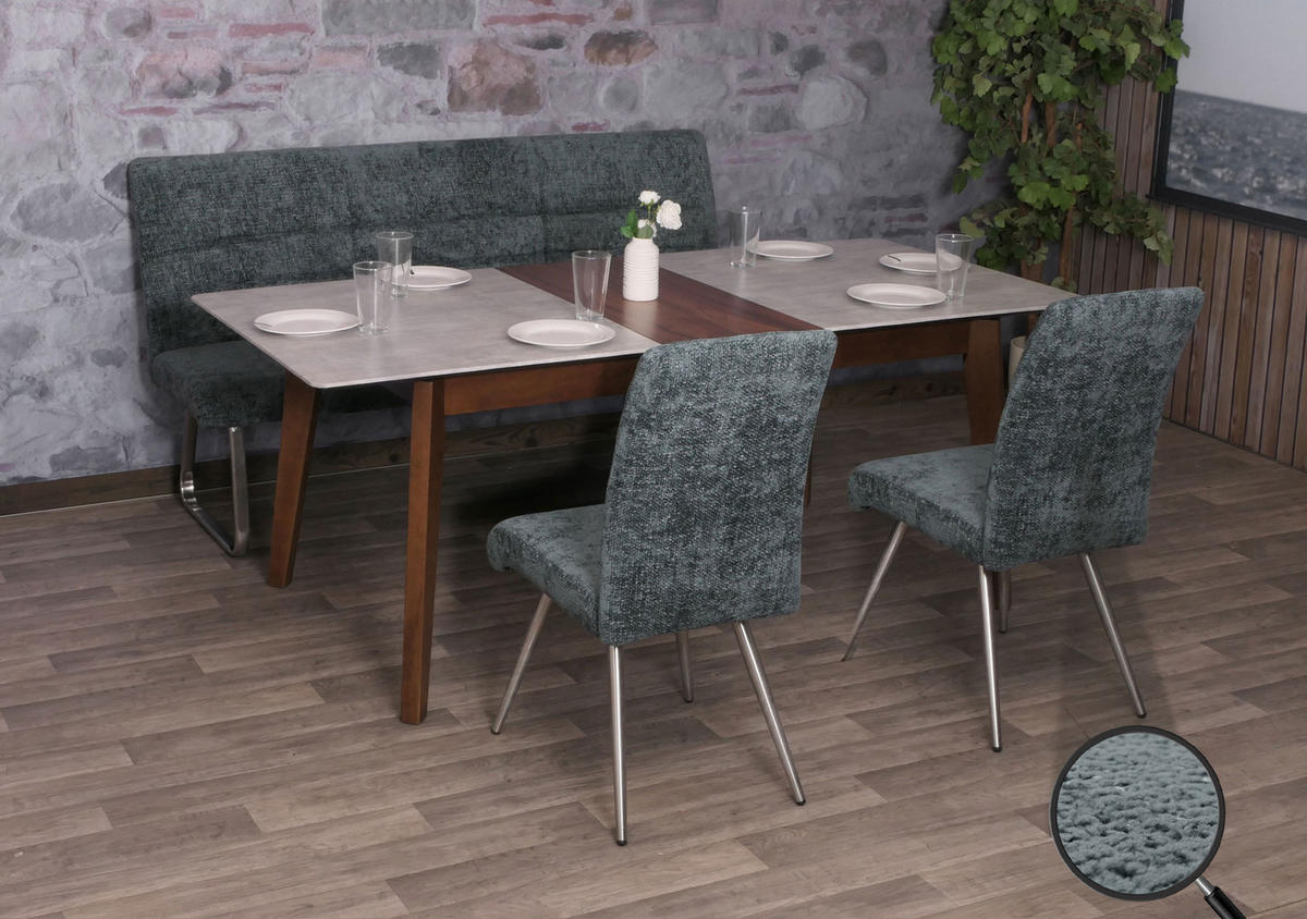 ESSZIMMER-SET Blau 3er-Set - Blau, Textil (180/99/65cm) - MCW